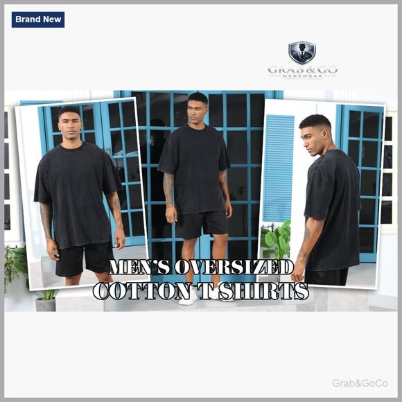 Oversized Vintage Acid Wash Cotton T-Shirt Unisex Streetwear Basic Tee - Picture 6 of 7